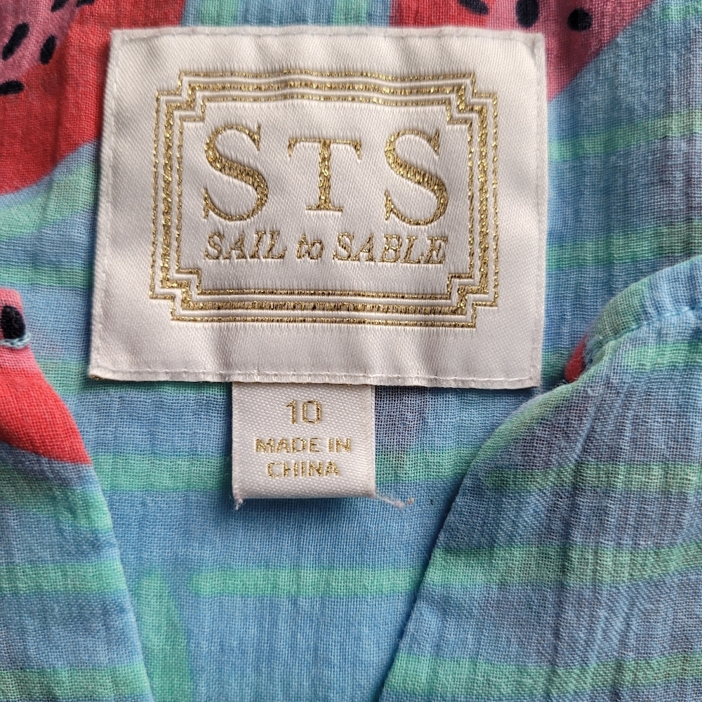Sail to Sable Blue and Green Striped Dress - Picture 7 of 7